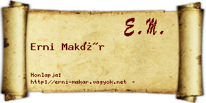 Erni Makár névjegykártya
